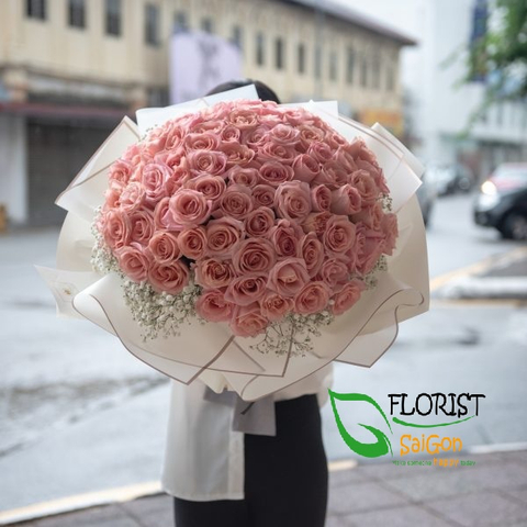 Pink Rose Luxury Bouquets Delivery Saigon